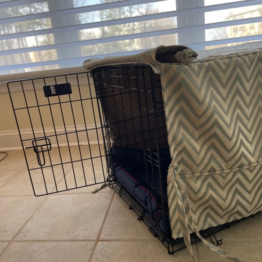 Custom made luxury dog crate cover